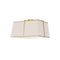 Dainolite 3 Light Gold Flush Mount Cream Shade with White Fabric Diffuser TRA-163FH-GLD-CRM