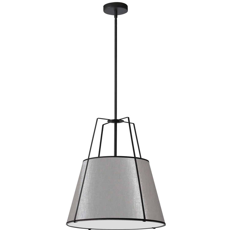 Dainolite 1 Light Trapezoid Pendant Black/Grey Shade W/790 Diff TRA-1P-BK-GRY