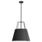 Dainolite 1 Light Trapezoid Pendant Black Shade with White Fabric Diffuser TRA-1P-BK