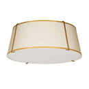 Dainolite 4 Light Trapezoid Flushmount Gold and Cream Shade with White Fabric Diffuser TRA-224FH-GLD-CRM