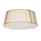 Dainolite 4 Light Trapezoid Flushmount Gold and Cream Shade with White Fabric Diffuser TRA-224FH-GLD-CRM