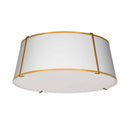 Dainolite 4 Light Trapezoid Flushmount Gold/Wh Shade W/ 790 Diff TRA-224FH-GLD-WH