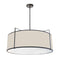 Dainolite 4 Light Drum Pendant Black and Cream Shade with White Fabric Diffuser TRA-244P-BK-CRM