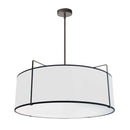 Dainolite 4 Light Drum Pendant Black/White Shade W/790 Diff TRA-244P-BK-WH