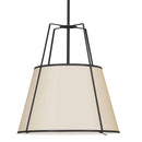 Dainolite 4 Light Trapezoid Pendant Cream Shade with White Fabric Diffuser TRA-304P-BK-CRM