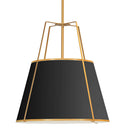 Dainolite 4 Light Trapezoid Pendant Black Shade with White Fabric Diffuser TRA-304P-GLD-BK