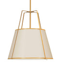 Dainolite 4 Light Trapezoid Pendant Cream Shade with White Fabric Diffuser TRA-304P-GLD-CRM