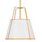 Dainolite 4 Light Trapezoid Pendant White Shade with White Fabric Diffuser TRA-304P-GLD-WH