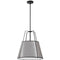 Dainolite 3 Light Trapezoid Pendant Black/Grey Shade W/ 790 Diff TRA-331P-BK-GRY