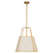 Dainolite 3 Light Trapezoid Pendant Gold and Cream Shade with White Fabric Diffuser TRA-331P-GLD-CRM