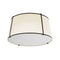 Dainolite 3 Light Trapezoid Flushmount Black and Cream Shade with White Fabric Diffuser TRA-3FH-BK-CRM