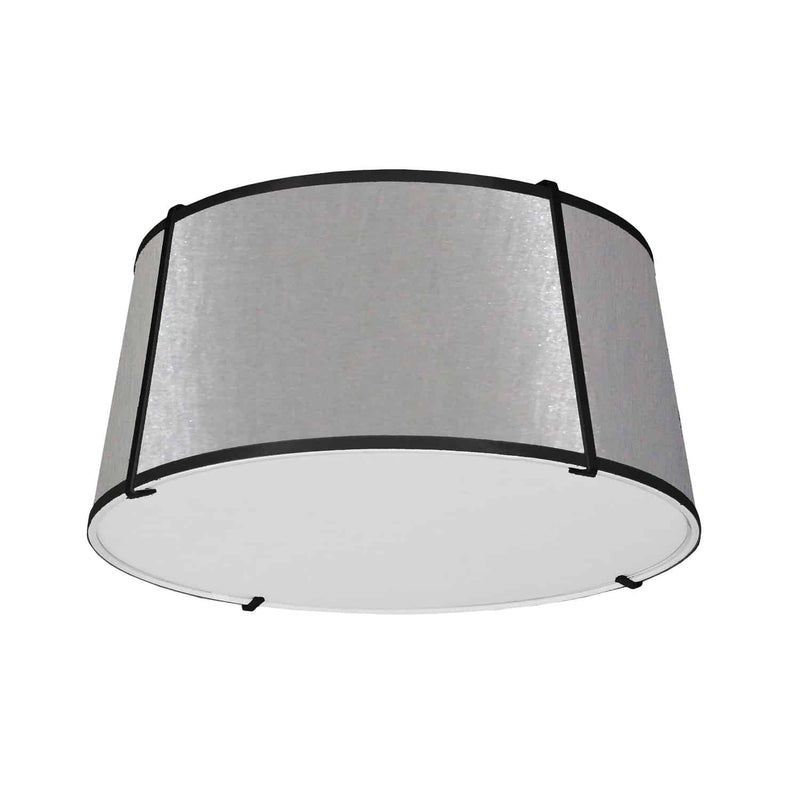 Dainolite 3 Light Trapezoid Flushmount Black/Gry Shade W/790Diff TRA-3FH-BK-GRY