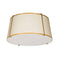 Dainolite 3 Light Trapezoid Flushmount Gold and Cream Shade with White Fabric Diffuser TRA-3FH-GLD-CRM