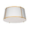 Dainolite 3 Light Trapezoid Flushmount Gold/Wht Shade W/ 790Diff TRA-3FH-GLD-WH