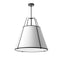 Dainolite 3 Light Trapezoid Pendant Black White Shade W/ Diff TRA-3P-BK-WH