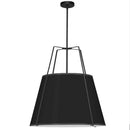 Dainolite 3 Light Trapezoid Pendant Black Shade with White Fabric Diffuser TRA-3P-BK