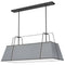 Dainolite 4 Light Horizontal Chandelier Black and Gray Shade with White Fabric Diffuser TRA-444HC-BK-GRY