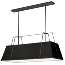 Dainolite 4 Light Horizontal Chandelier Black Shade with White Fabric Diffuser TRA-444HC-BK