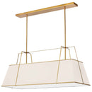 Dainolite 4 Light Horizontal Chandelier Gold and Cream Shade with White Fabric Diffuser TRA-444HC-GLD-CRM