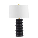 Dainolite 1 Light Incandescent Table Lamp Matte Black with White Shade TRC-261T-MB