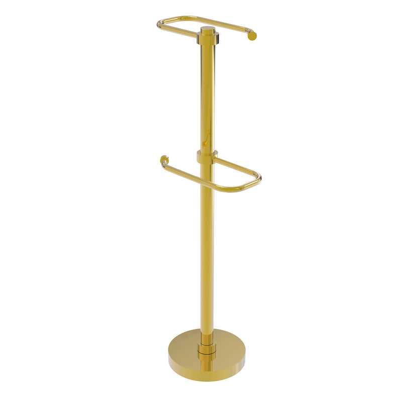 Allied Brass Free Standing Two Roll Toilet Tissue Stand TS-26-PB