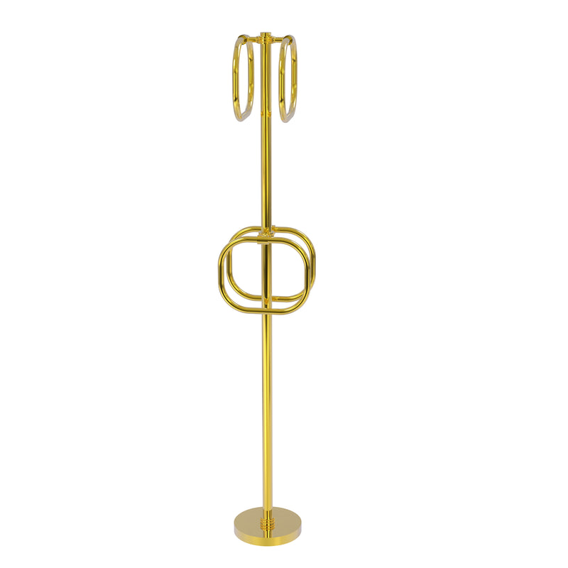 Allied Brass Towel Stand with 4 Integrated Towel Rings TS-40D-PB