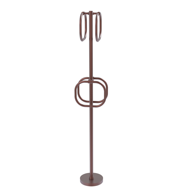 Allied Brass Towel Stand with 4 Integrated Towel Rings TS-40G-CA