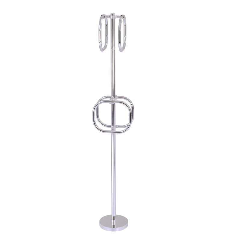 Allied Brass Towel Stand with 4 Integrated Towel Rings TS-40G-PC