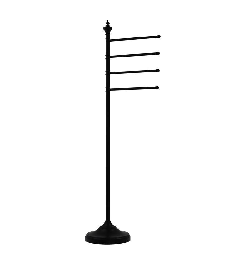 Allied Brass Floor Standing 4 Pivoting Swing Arm Towel Holder TS-4L-BKM