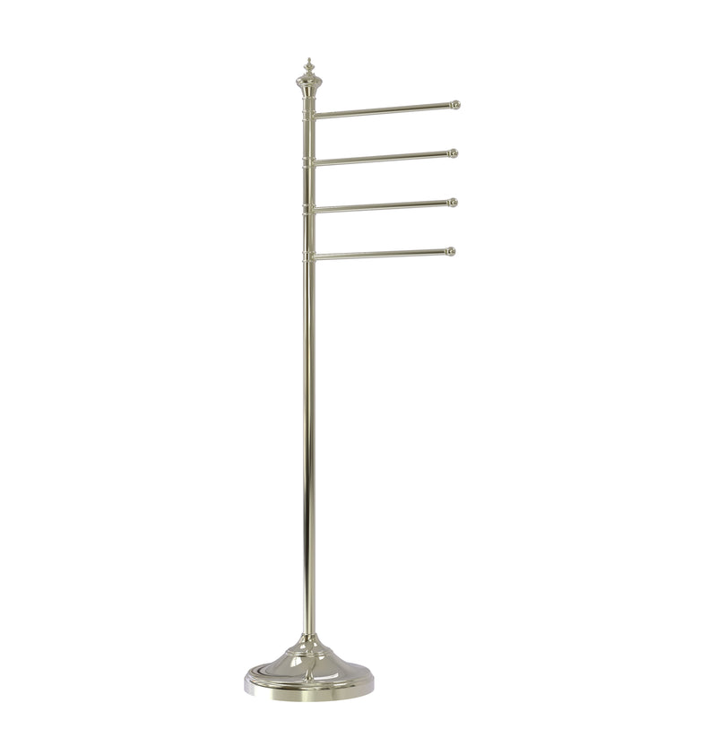 Allied Brass Floor Standing 4 Pivoting Swing Arm Towel Holder TS-4L-PNI