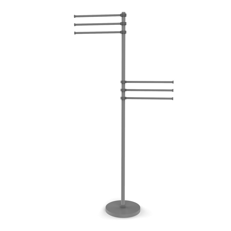 Allied Brass Towel Stand with 6 Pivoting 12 Inch Arms TS-50D-GYM