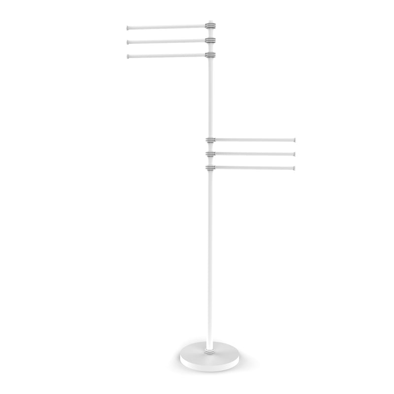 Allied Brass Towel Stand with 6 Pivoting 12 Inch Arms TS-50D-WHM