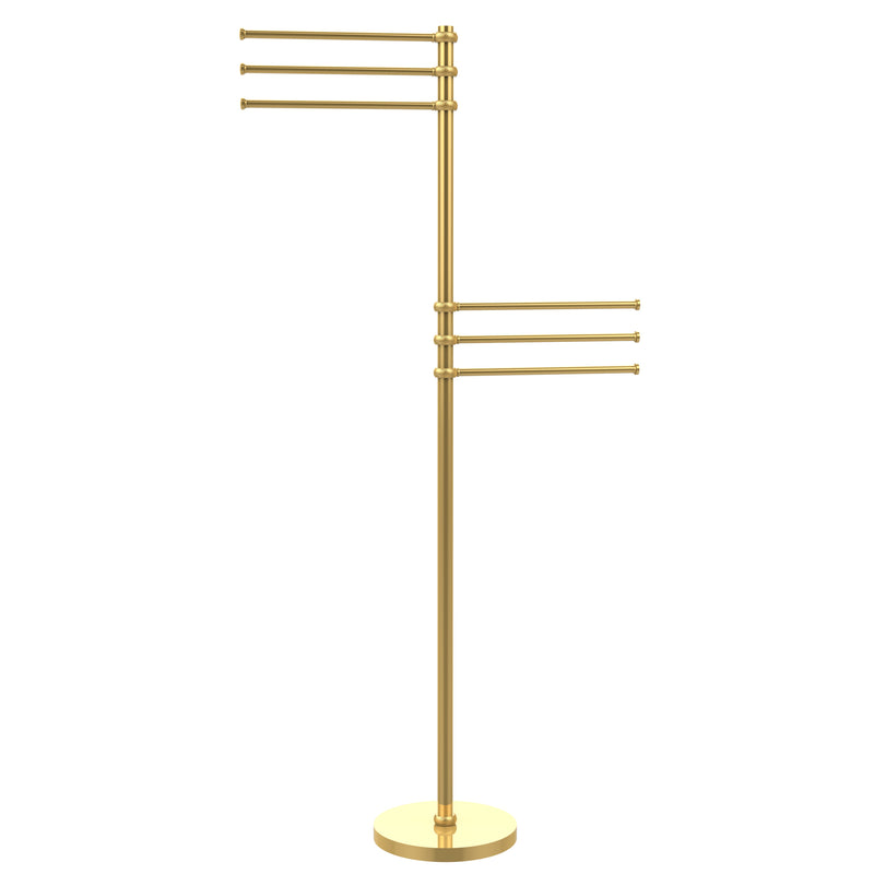 Allied Brass Towel Stand with 6 Pivoting 12 Inch Arms TS-50T-PB