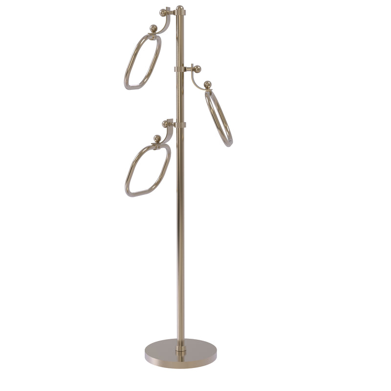 Allied Brass Towel Stand with 9 Inch Oval Towel Rings TS-83G-PEW