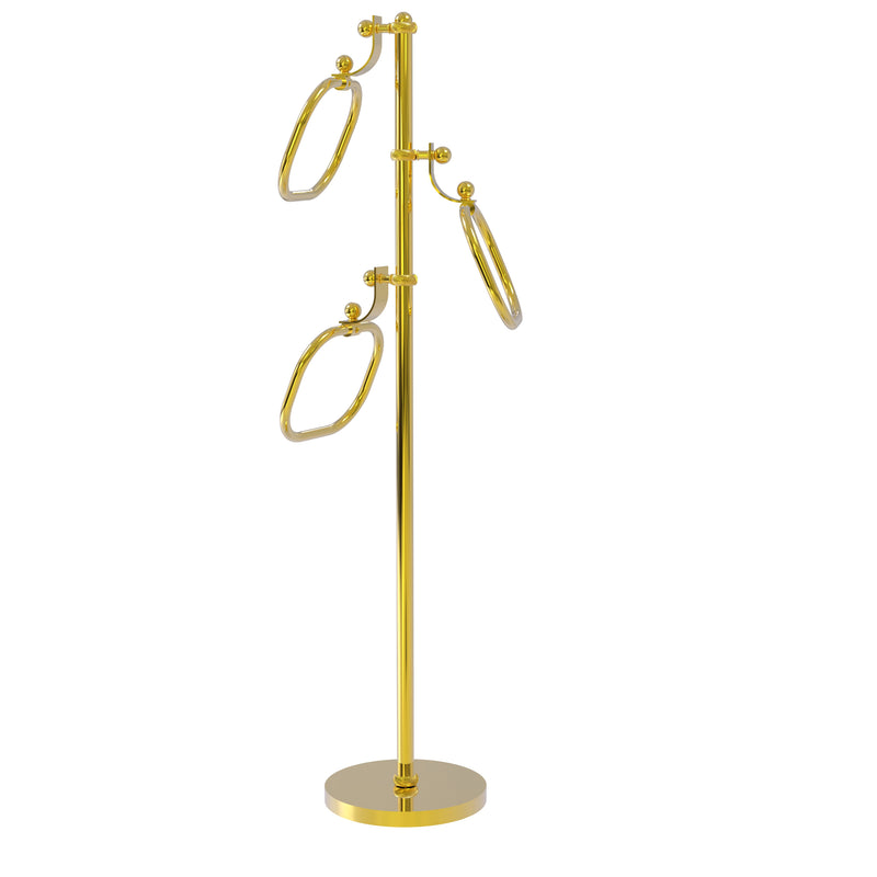 Allied Brass Towel Stand with 9 Inch Oval Towel Rings TS-83T-PB