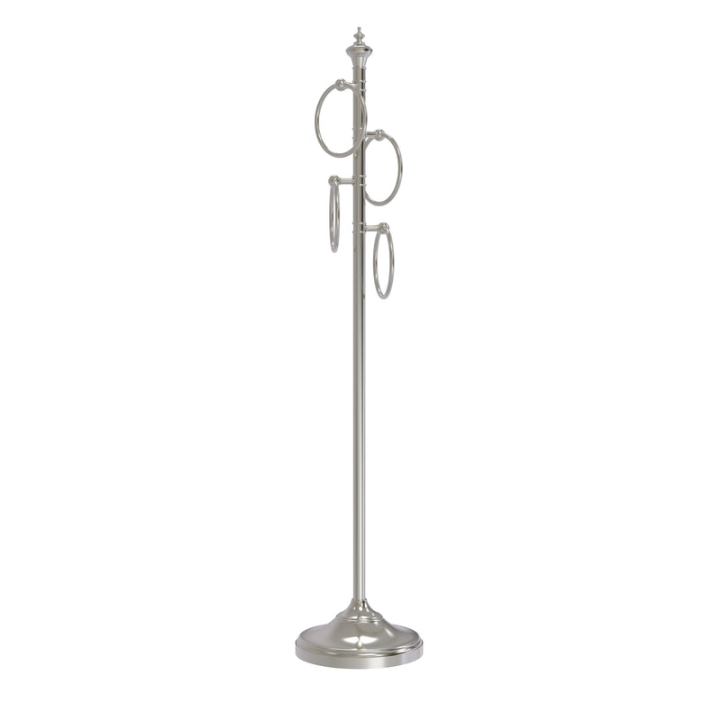 Allied Brass Floor Standing 4 Towel Ring Stand TS-D1-SN