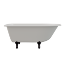 Cambridge Plumbing Cast Iron Rolled Rim Clawfoot Tub 55"x30", 3 3/8" Drillings BRZ Feet