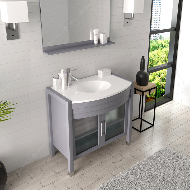 Modern Fittings Ava 36" Single Bath Vanity with Engineered Stone Top and Round Sink