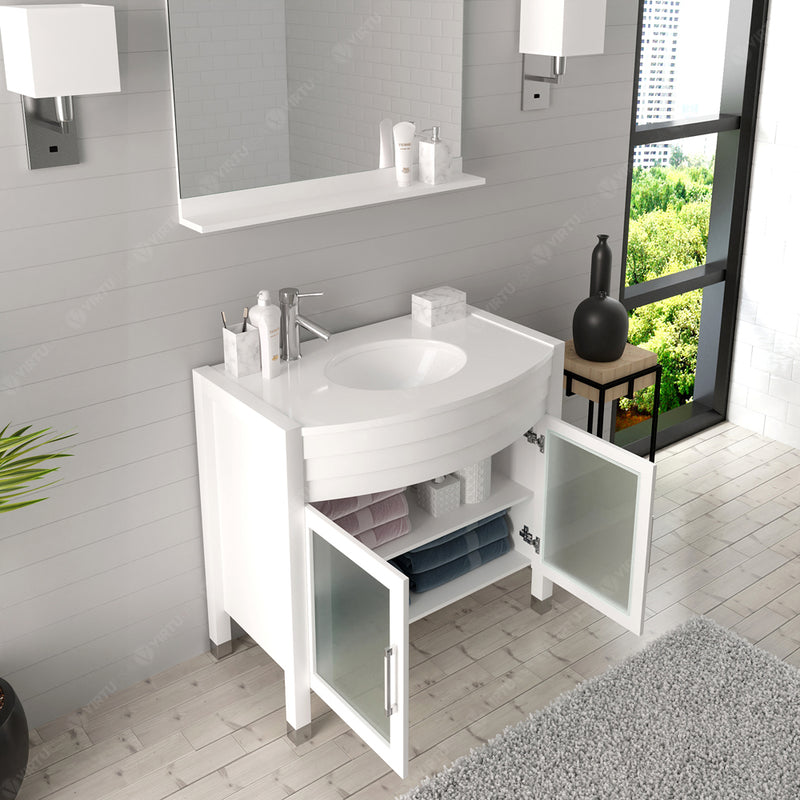 Modern Fittings Ava 36" Single Bath Vanity with Engineered Stone Top and Round Sink