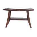 DecoTeak Satori 24" Eastern Style Teak Shower Bench with Viro Indoor or Outdoor Rattan Top and Shelf