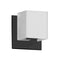 Dainolite 1 Light Halogen Wall Sconce Matte Black with White Glass V1230-1W-MB