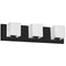 Dainolite 3 Light Halogen Vanity Matte Black with White Glass V1230-3W-MB