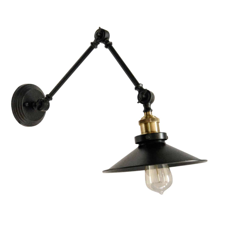 Dainolite 1 Light Incandescent Adjustable Wall Lamp Blk Finish V928-1W-BK