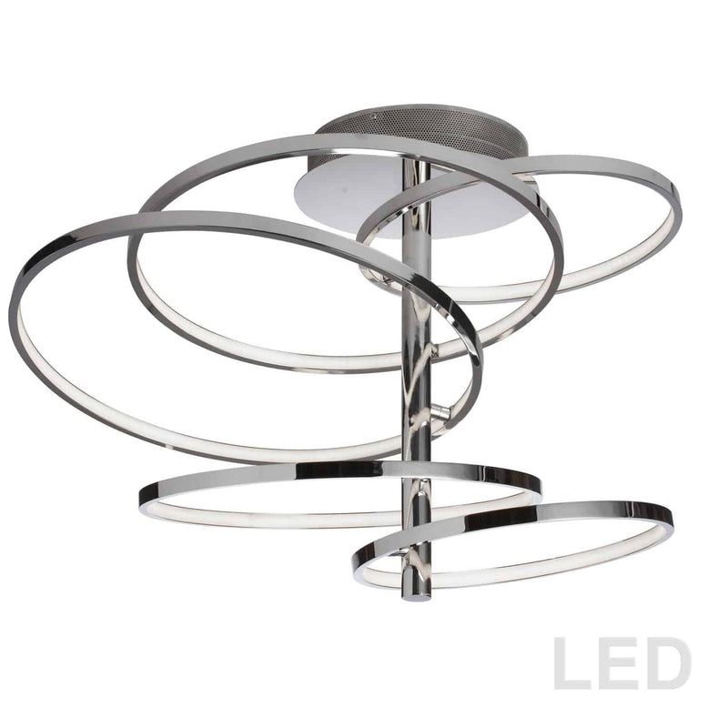 Dainolite 59W Led Semi Flush Polished Chrome Finish VAL-285SF-PC