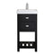 Water Creation 18" Espresso MDF Single Bowl Ceramics Top Vanity with U Shape Drawer From The VERA Collection VE18CR01ES-000000000