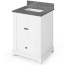 Jeffrey Alexander 24" White Addington with Boulder Cultured Marble Vanity Top Rectangle Bowl