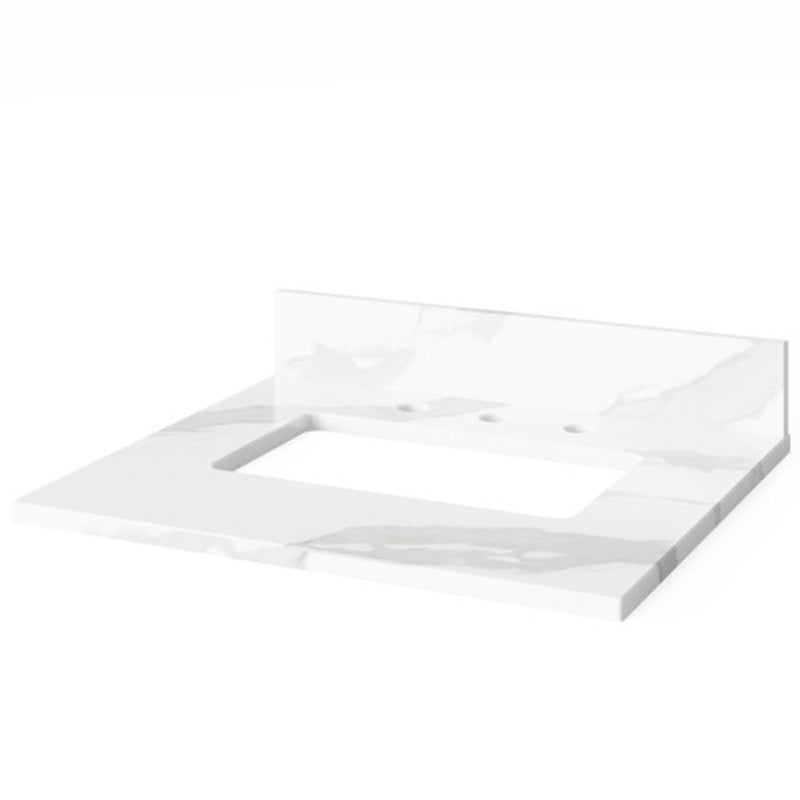 Jeffrey Alexander 24" White Addington with Calacatta Vienna Quartz Vanity Top Rectangle Bowl