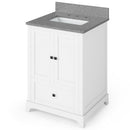 Jeffrey Alexander 24" White Addington with Steel Gray Cultured Marble Vanity Top Rectangle Bowl