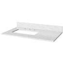 Jeffrey Alexander 36" Gray Addington Left Offset with White Carrara Marble Vanity Top Rectangle Bowl