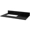 Jeffrey Alexander 36" White Addington Left Offset with Black Granite Vanity Top Rectangle Bowl